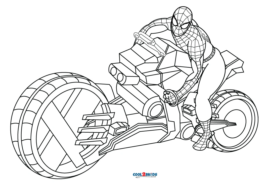batman motorcycle coloring page