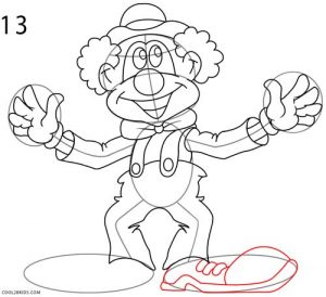 How to Draw a Clown Step 13