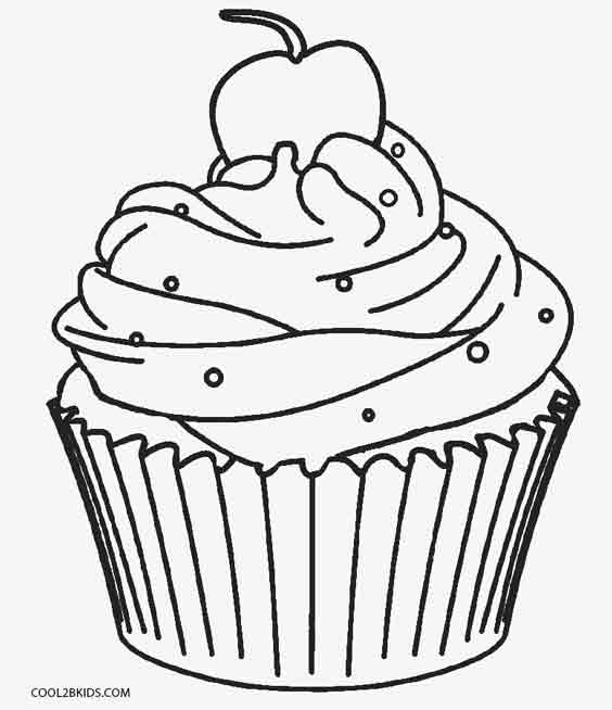 cute cupcake coloring pages printable