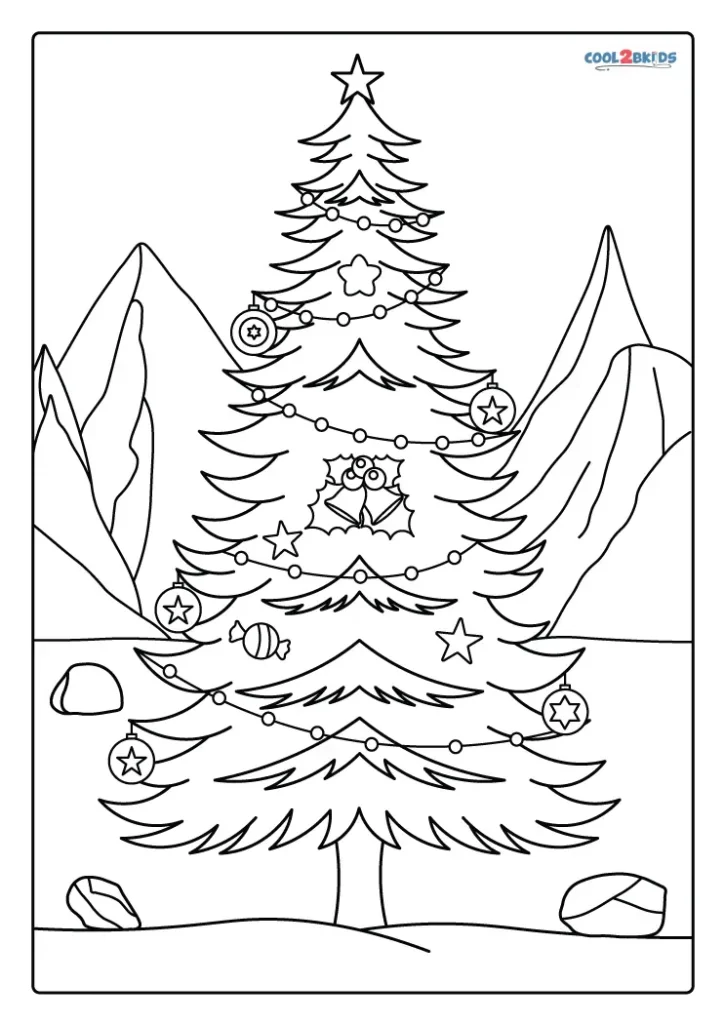 Blank Christmas Tree Coloring Pages 