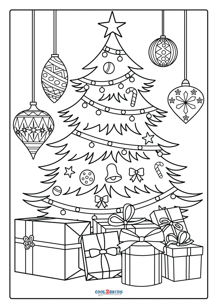 Blank Christmas Tree Coloring Pages 