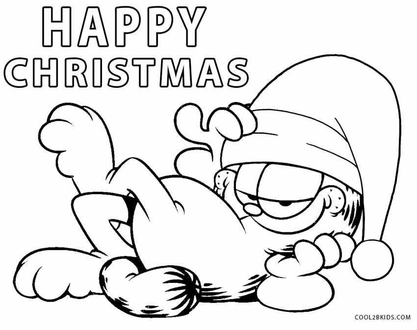 Gambar Printable Garfield Coloring Pages Kids Cool2bkids Christmas ...