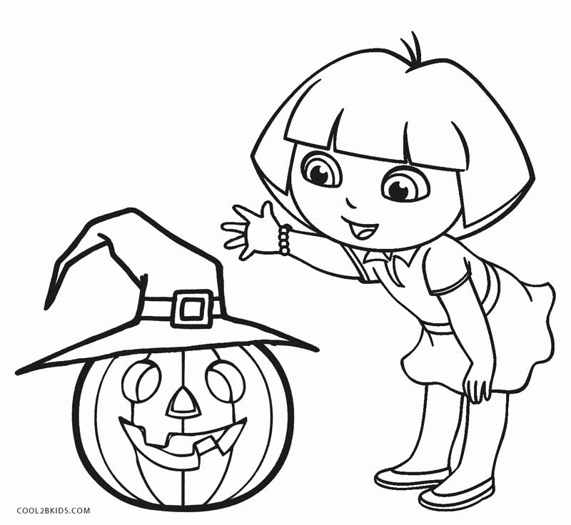 Dora Halloween Printable Coloring Pages