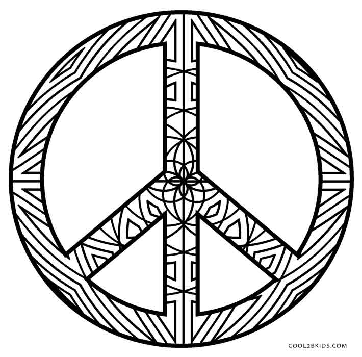 Download Free Printable Peace Sign Coloring Pages