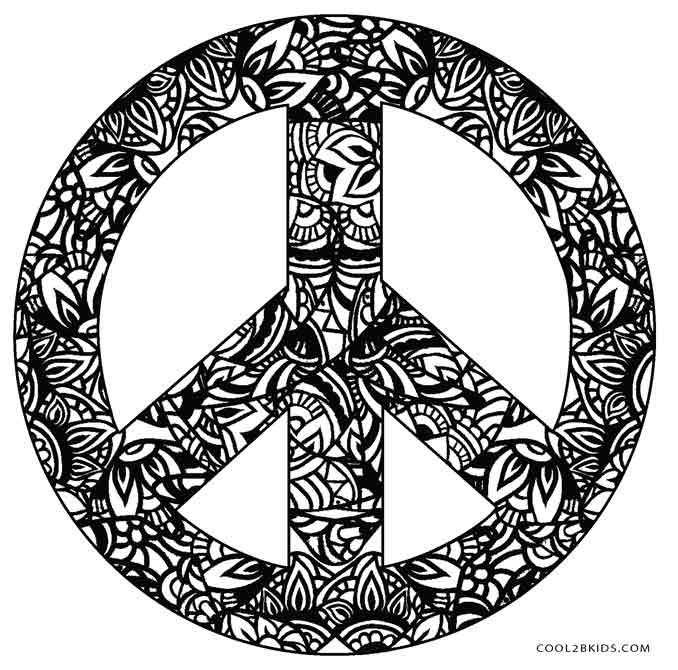 coloring pages of peace signs and love