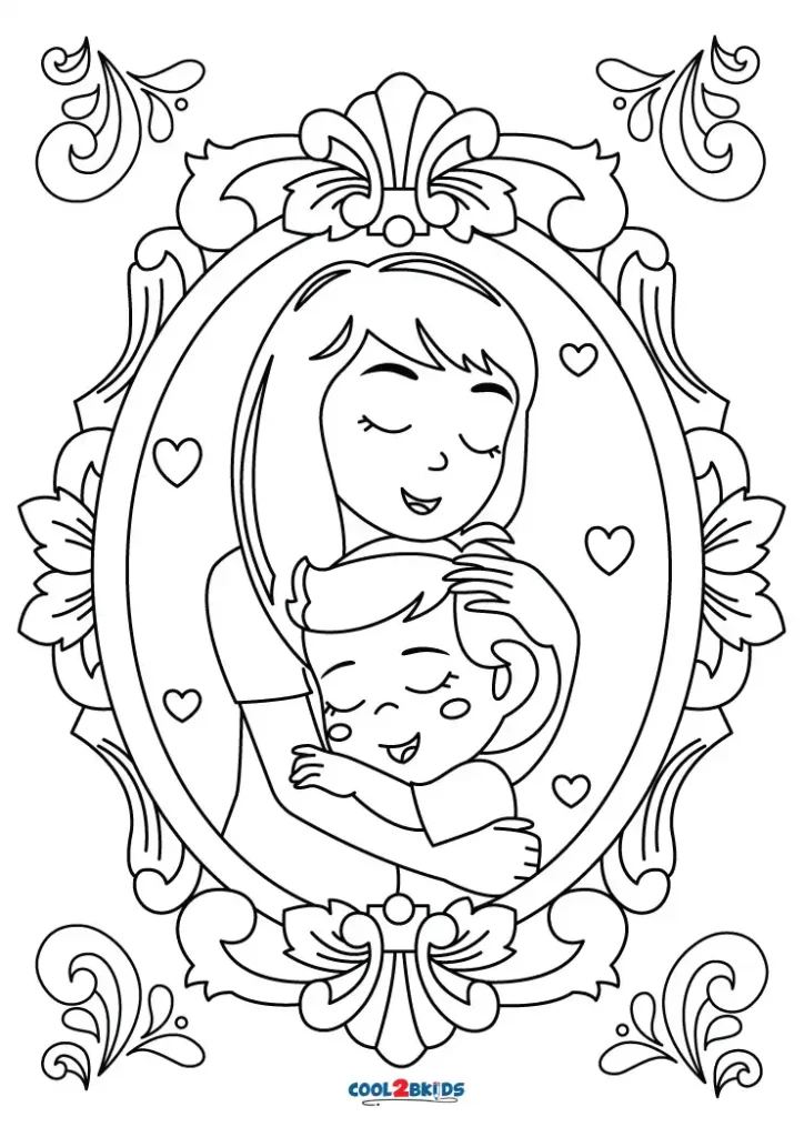 mom face coloring page
