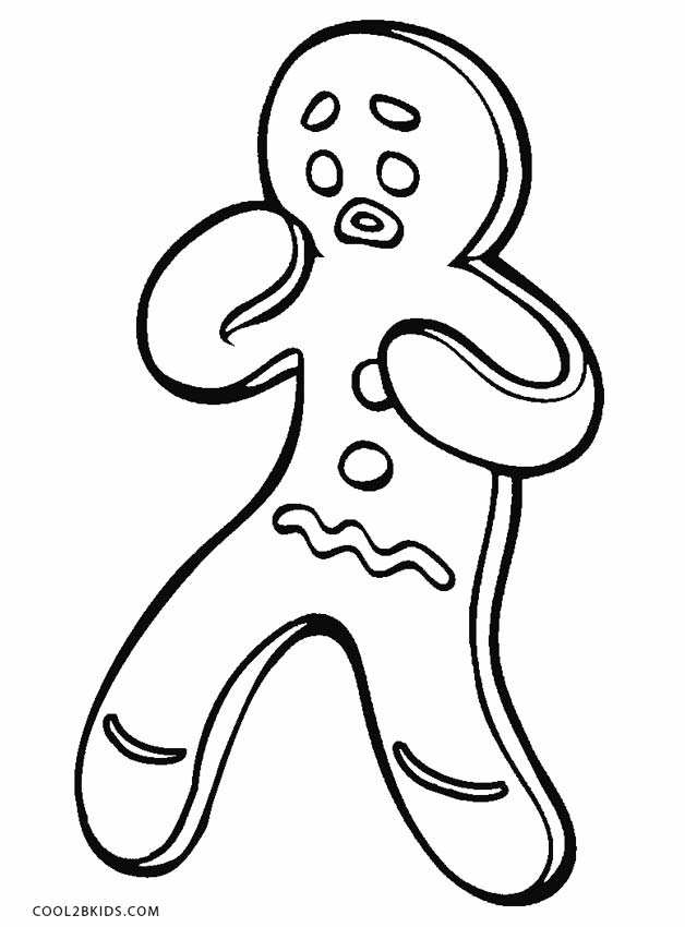Gingerbread Man Coloring Pages Free Printable 1