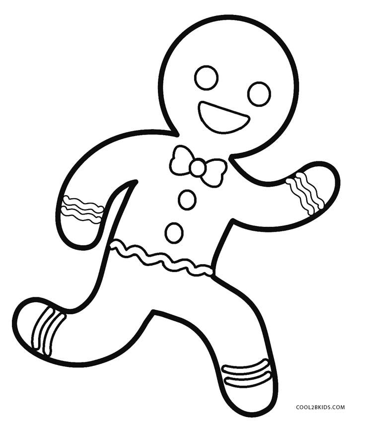 Gingerbread Man Coloring Pages For Toddlers 1
