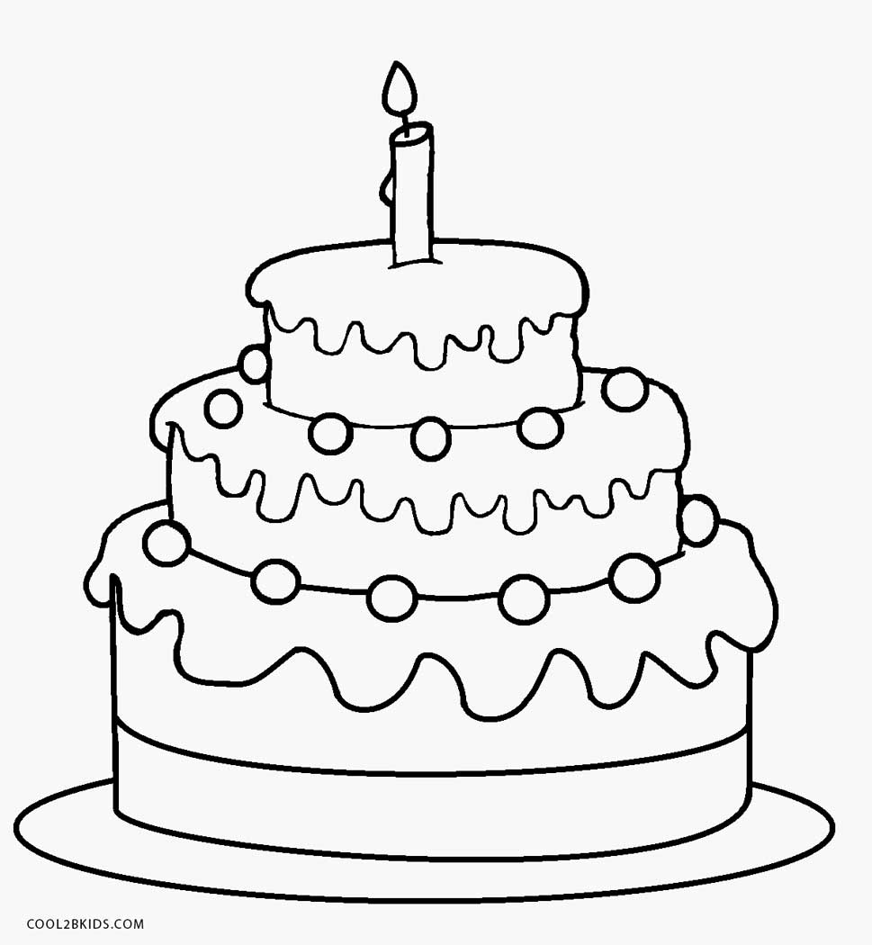 Coloring Pages | Birthday Cake Coloring Page
