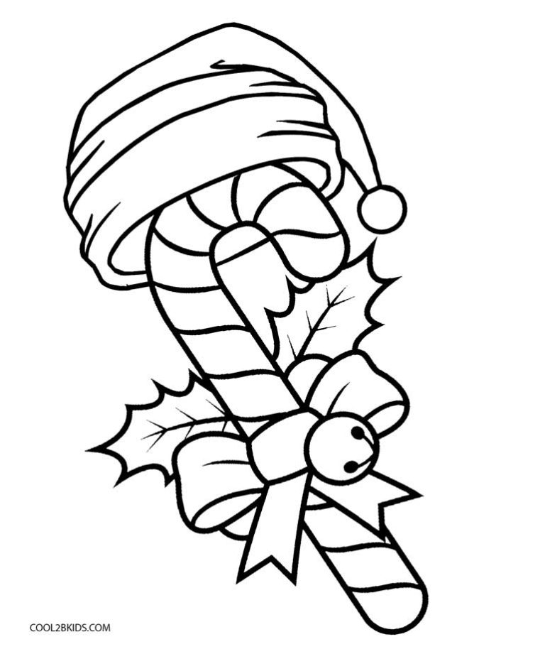 Free Printable Candy Cane Coloring Pages For Kids