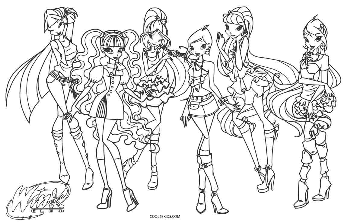 Gambar Winx Club Coloring Pages Girls Printable Online Stella Free 22 ...