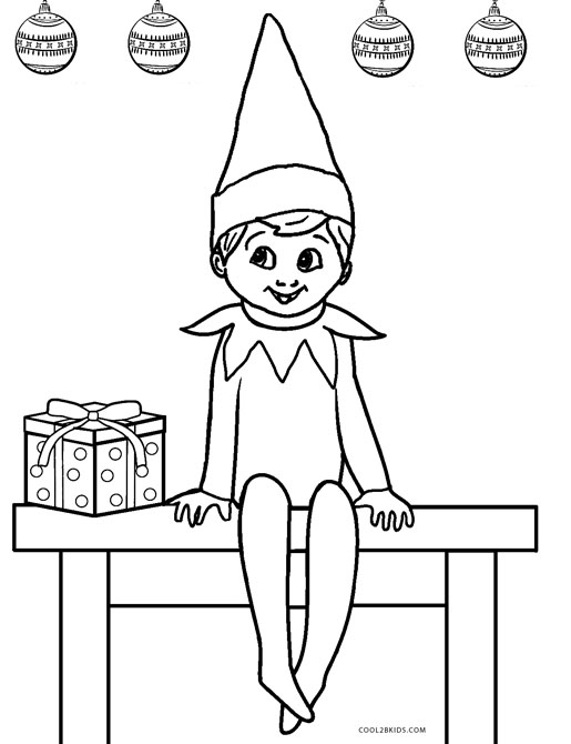 Christmas Elf Coloring Pages