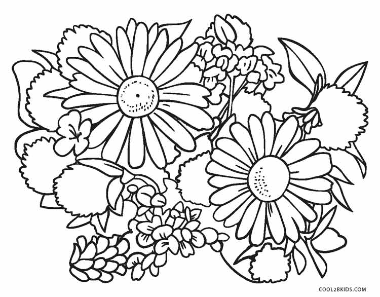 flower coloring pages printable for kids