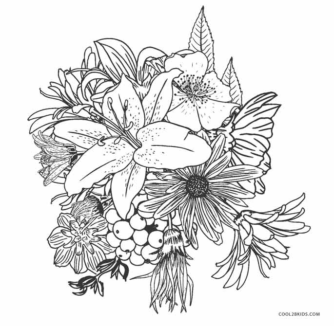 600 Flower Image Coloring Pages , Free HD Download