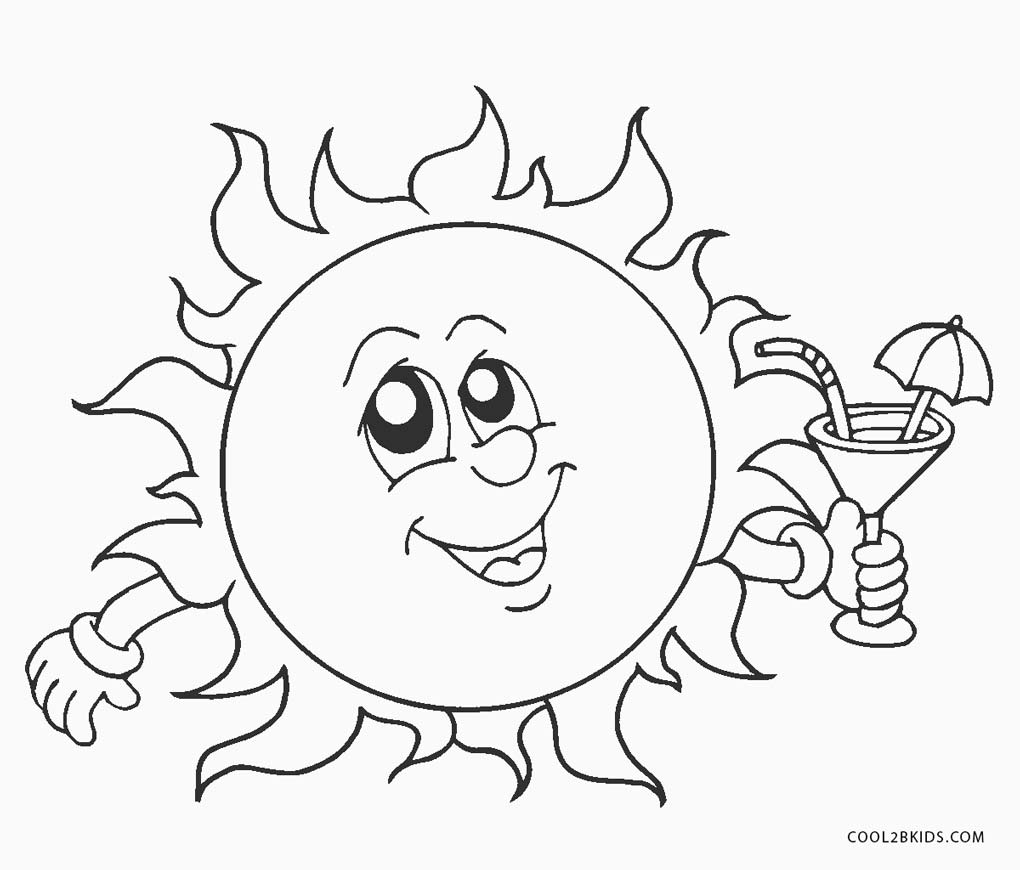 207 Cartoon Fun In The Sun Coloring Pages with Animal character