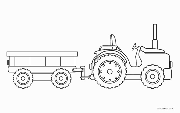 Tractor Coloring Page 1857275 Vector Art at Vecteezy