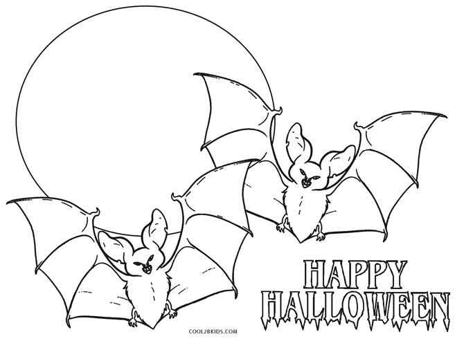 halloween coloring bat