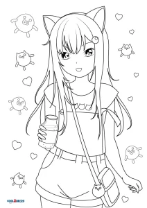 Anime Girl Coloring Page s by Siarachan on DeviantArt