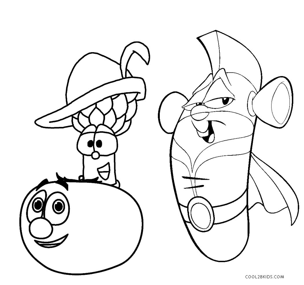 veggietales characters coloring pages