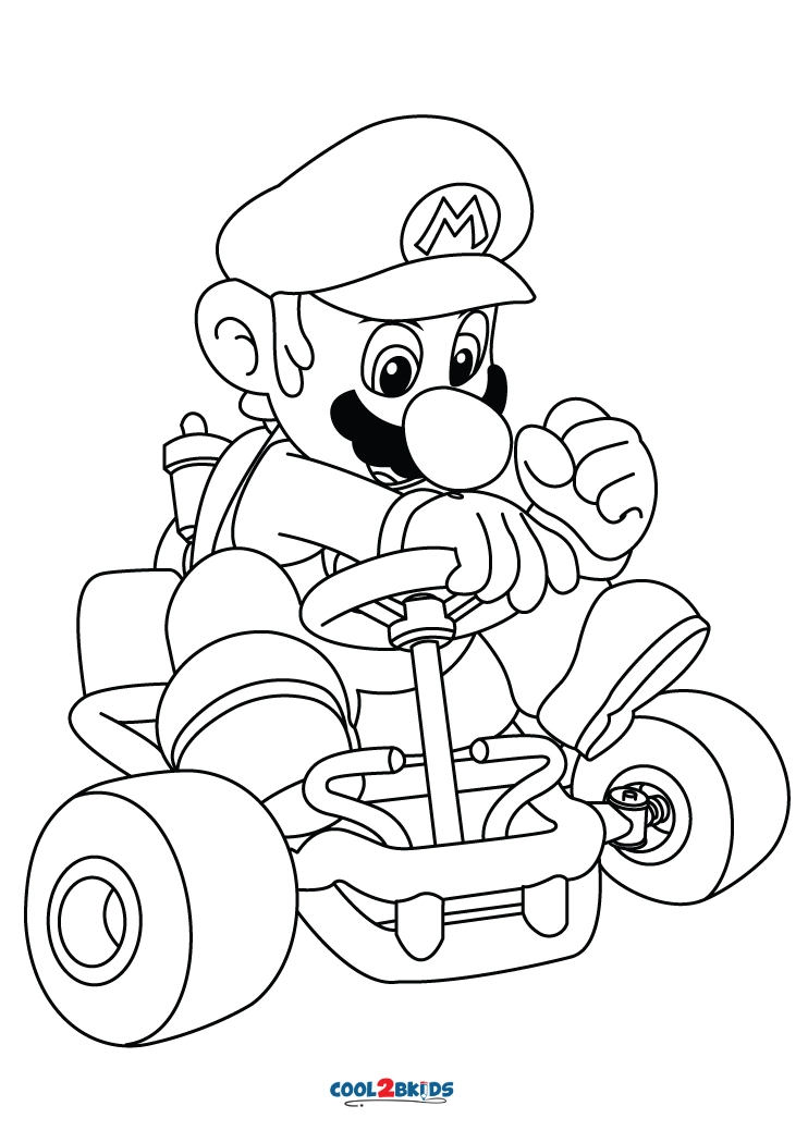 mario kart coloring pages bowser