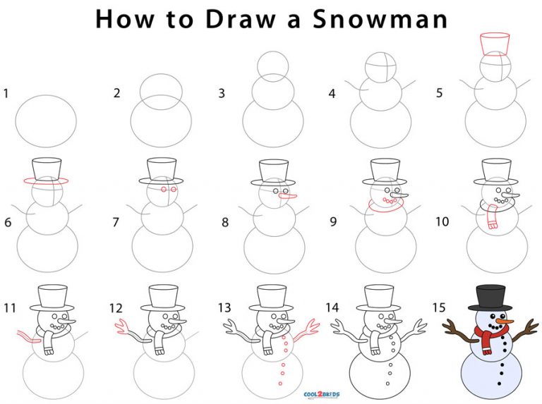 How to Draw a Snowman (Step by Step Pictures)