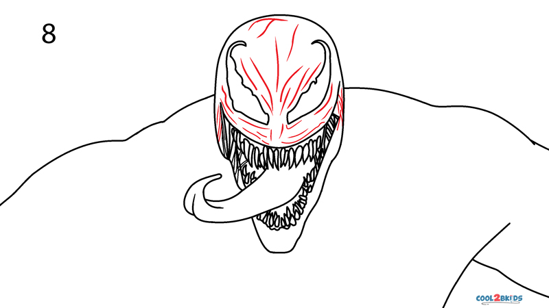 How To Draw Venom Step By Step Pictures