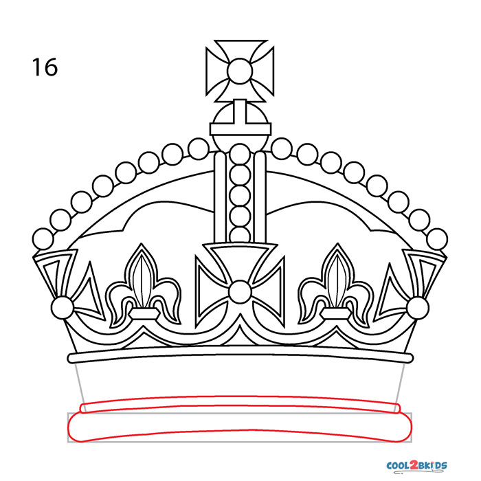 how to draw a queen crown step by step