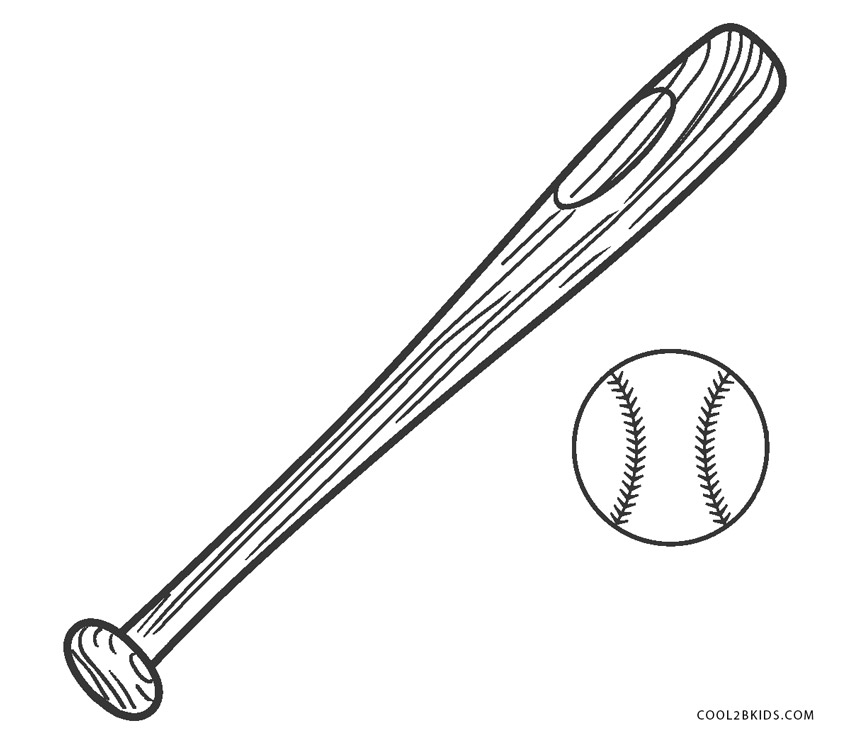 printable baseball bat coloring pages