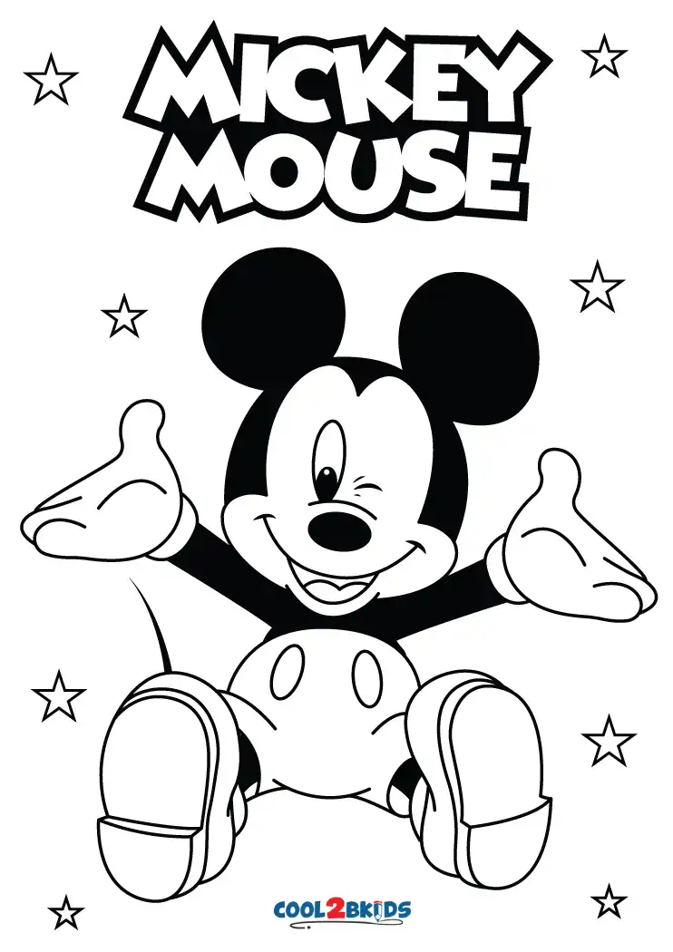 Ziua Copilului A Împrumuta Delicat Printable Mickey Mouse Coloring