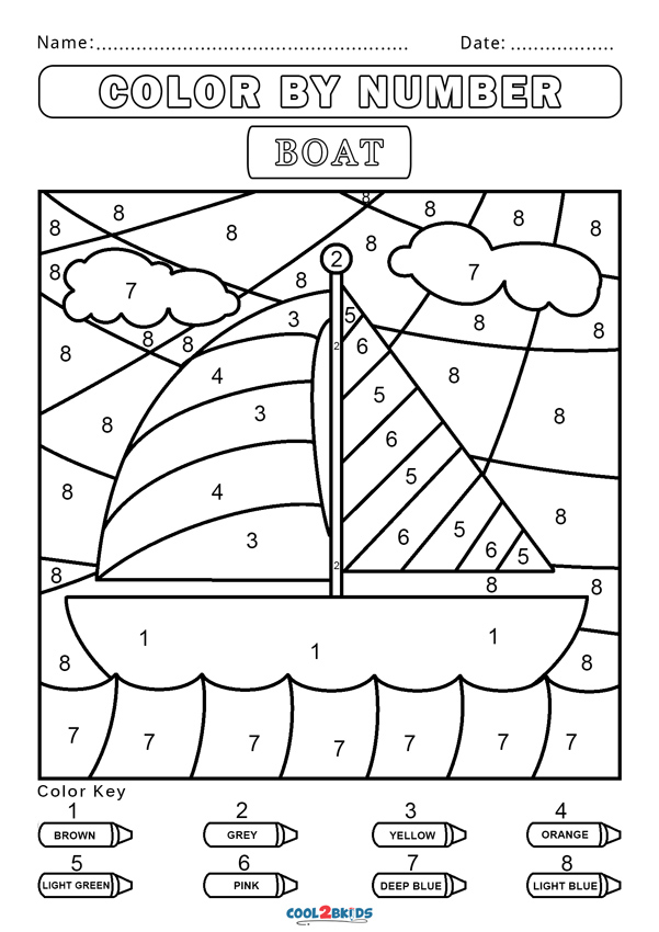 Free Color By Number Worksheets - Cool2Bkids