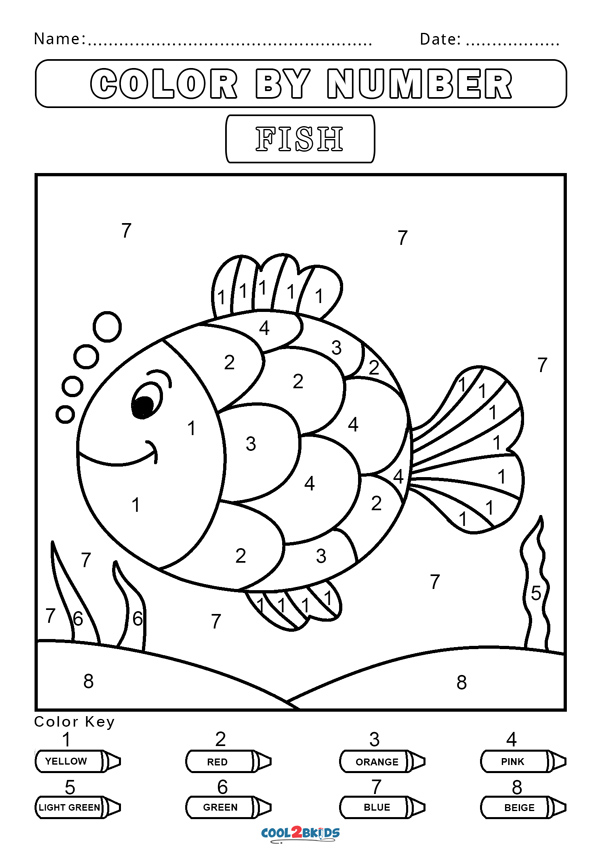 Color By Numbers Coloring Pages Preschool Free