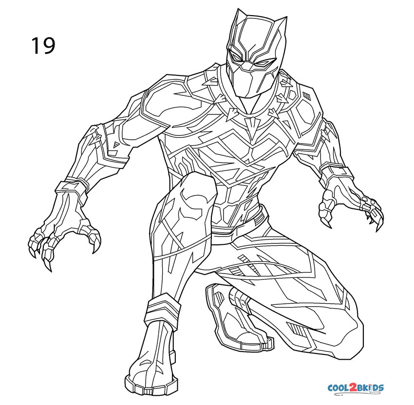 Black Panther Drawing Tutorial  How to draw Black Panther step by step