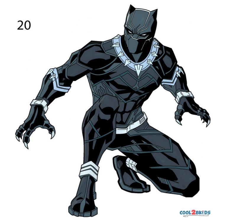 How to Draw Black Panther (Step by Step Pictures)