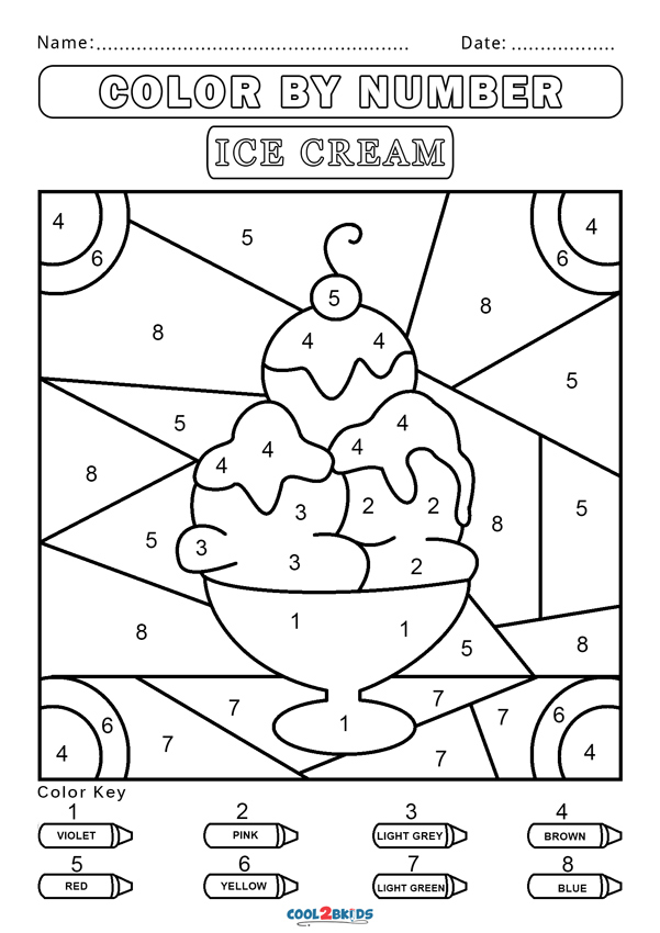 Free Color By Number Worksheets Cool2bKids