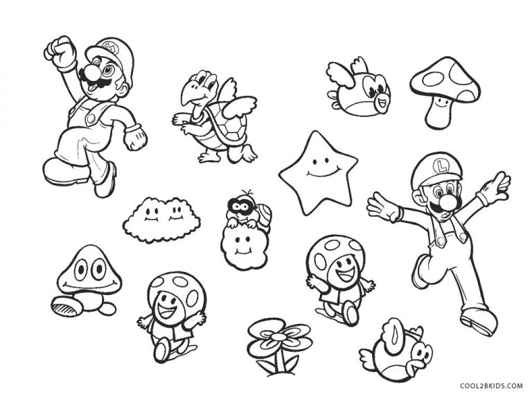 Dibujos de Super Mario Bros para colorear Páginas para imprimir gratis