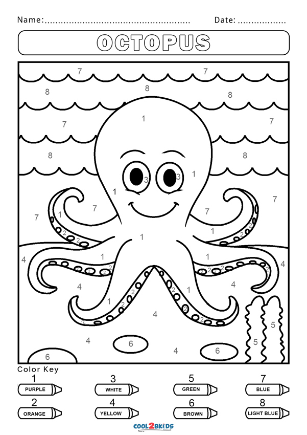 free color by number worksheets cool2bkids
