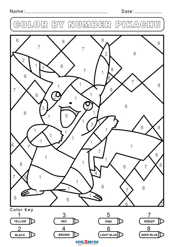 color by numbers free coloring pages