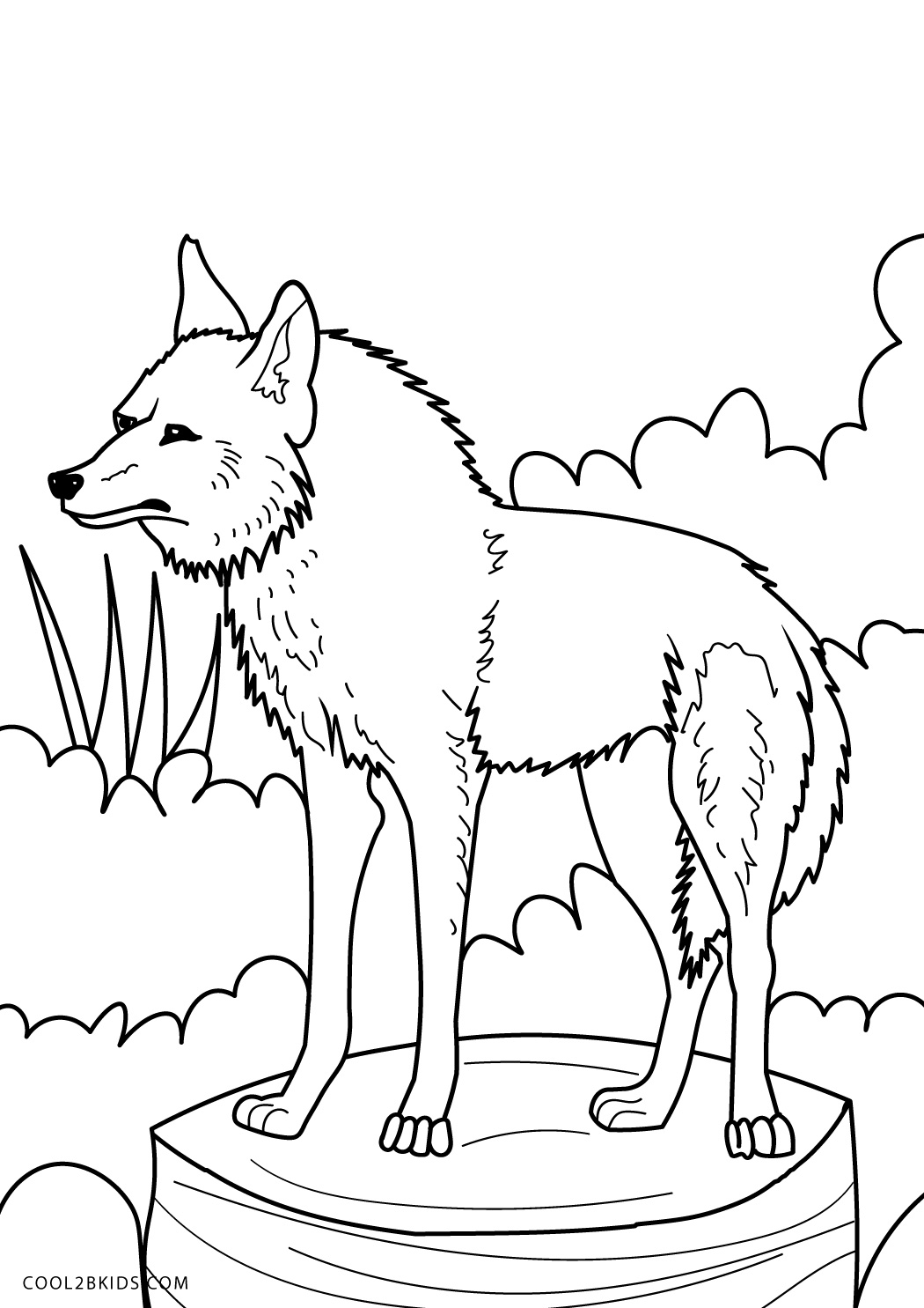 coloring pages of wolves howling