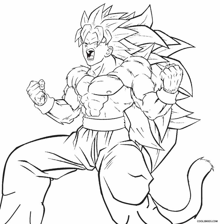 Son Goku, Super Saiyan 4 para colorir e imprimir