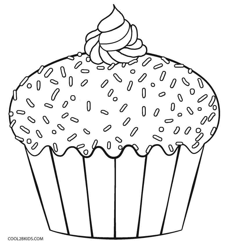 Desenhos de Cupcake para colorir Páginas para impressão grátis