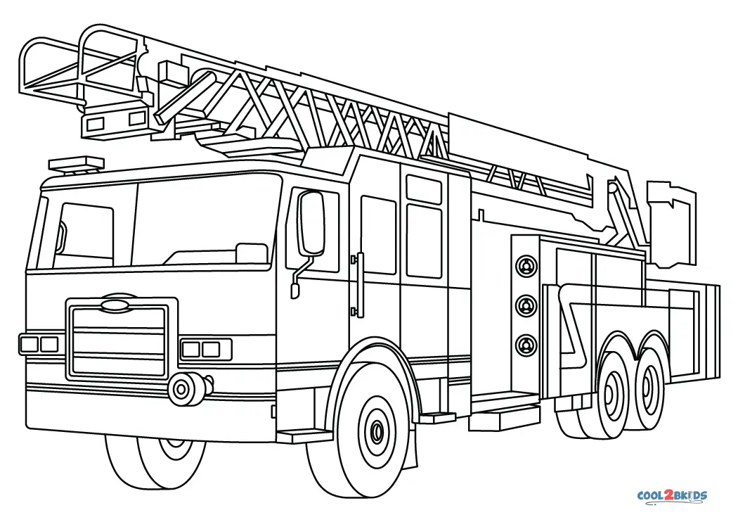 coloring pages fire trucks