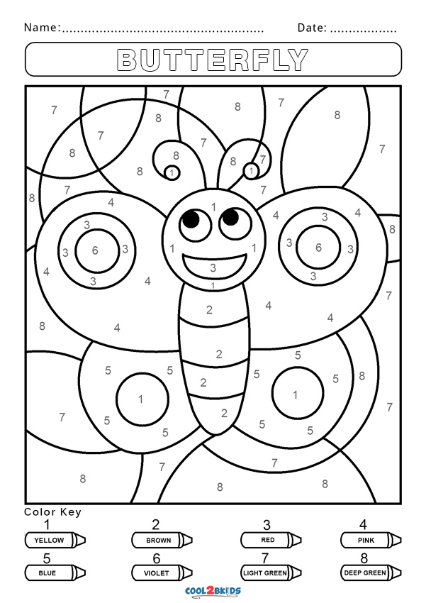 Free Printable Easy Color By Number Worksheets