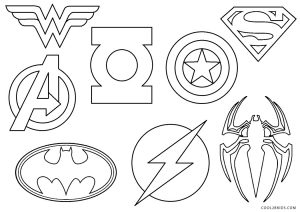 superhero logo coloring page