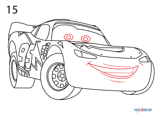 Aprende a dibujar a Rayo McQueen de la película Cars