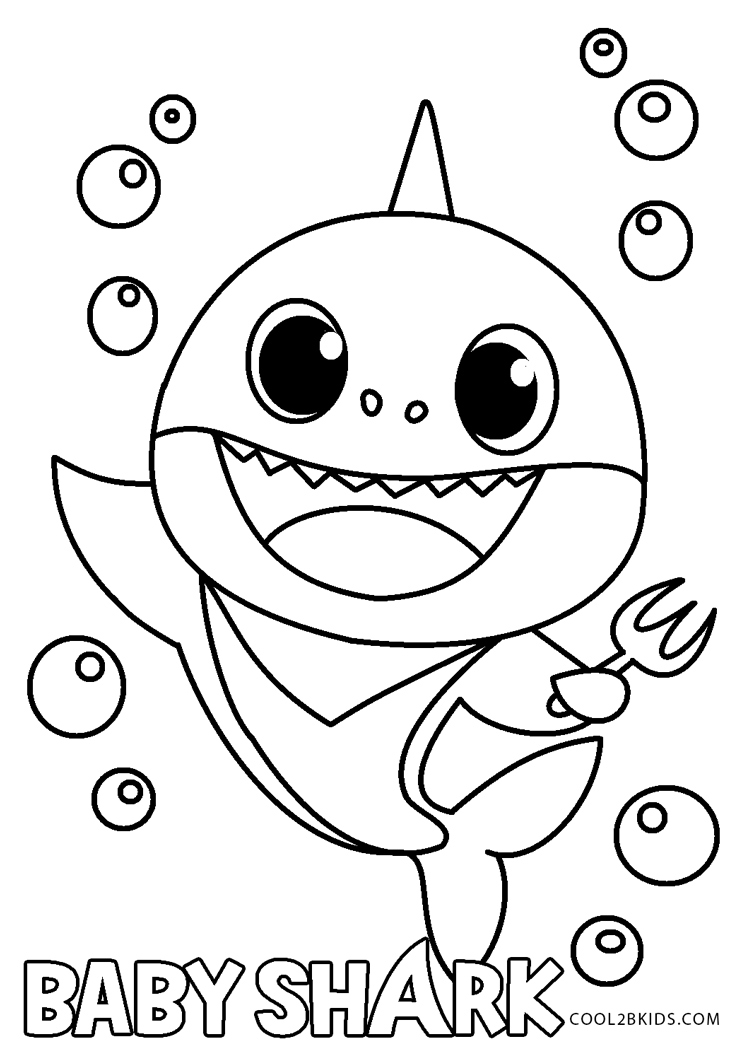 782 Simple Printable Baby Shark Coloring Pages for Kids