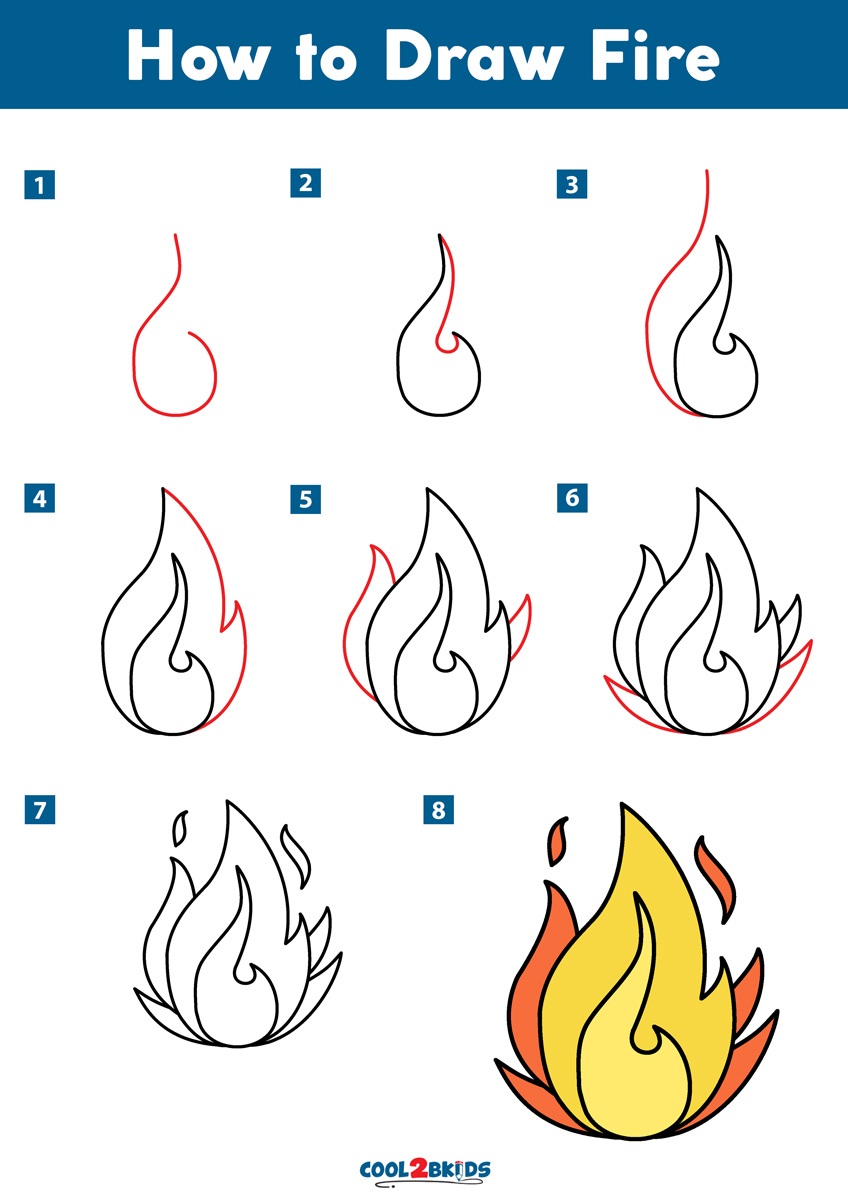 How To Draw Fire And Flames - Cousinyou14