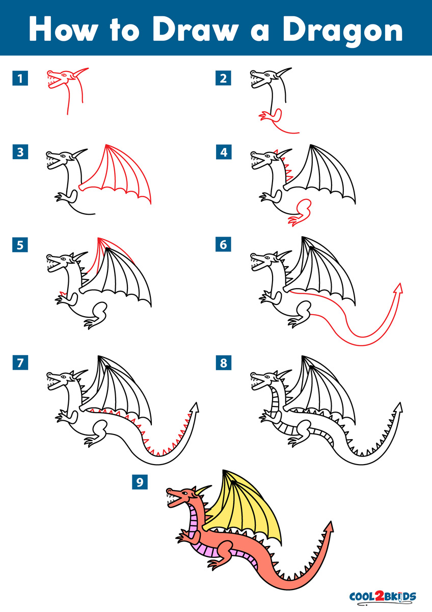 How to Draw a Dragon Cool2bKids