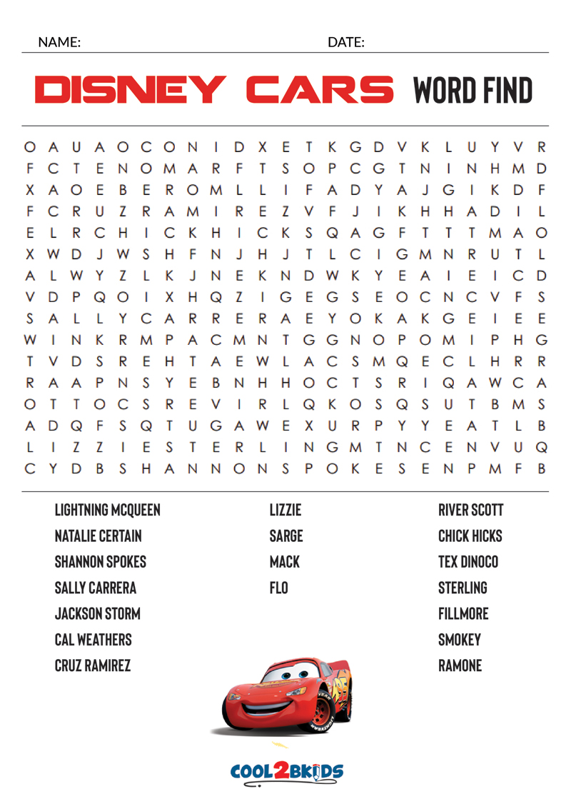 Printable Disney Word Search Cool2bKids