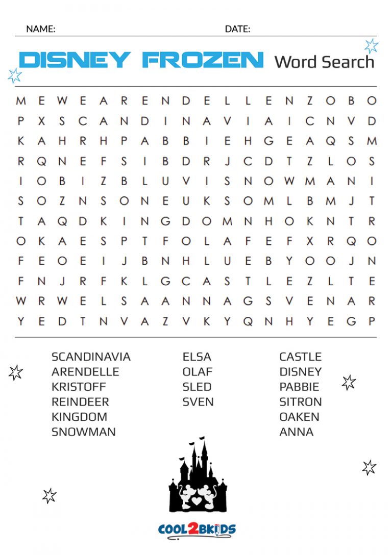 Printable Disney Word Search Cool2bKids