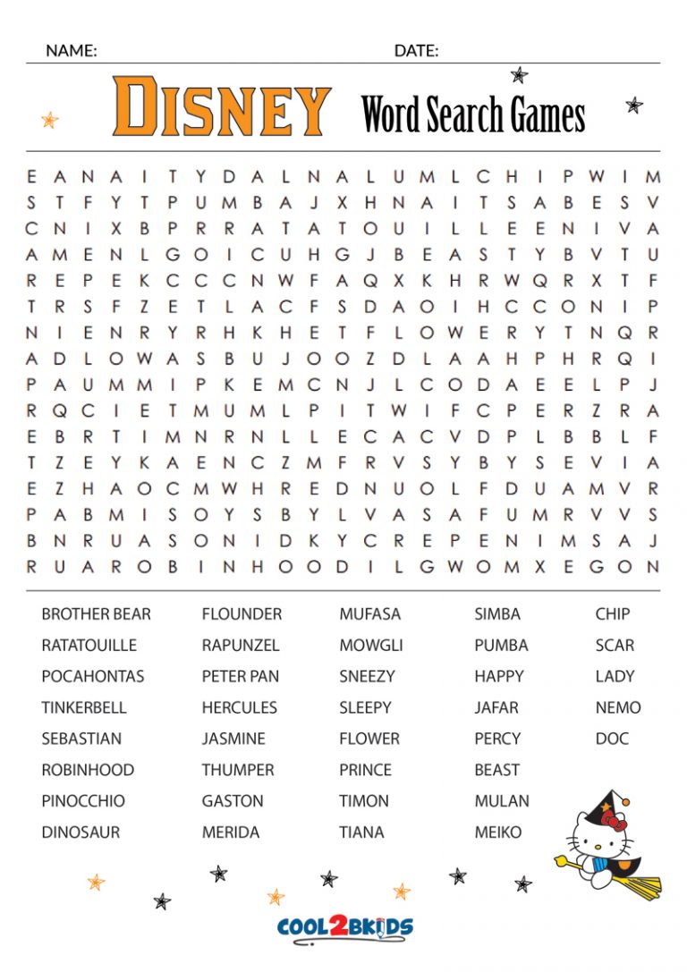 Disney Word Search Best Coloring Pages For Kids Disney Word Disney Easy Disney Word Searches